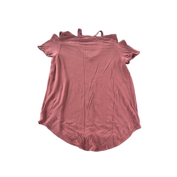 Express One Eleven Mauve Pink Strappy Cold Shoulder Blouse Women's Size Medium - Picture 2 of 7